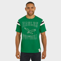 Philadelphia Eagles Darius Rucker Collection Distressed Throwback Shoulder Stripe T-Shirt - Kelly Green T-shirts