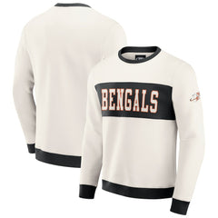 Cincinnati Bengals Darius Rucker Collection Colorblock Pullover Sweatshirt - Cream Pullover
