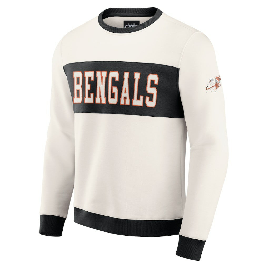 Cincinnati Bengals Darius Rucker Collection Colorblock Pullover Sweatshirt - Cream Pullover