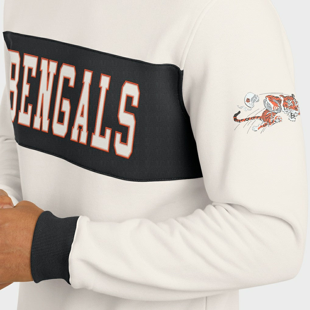 Cincinnati Bengals Darius Rucker Collection Colorblock Pullover Sweatshirt - Cream Pullover