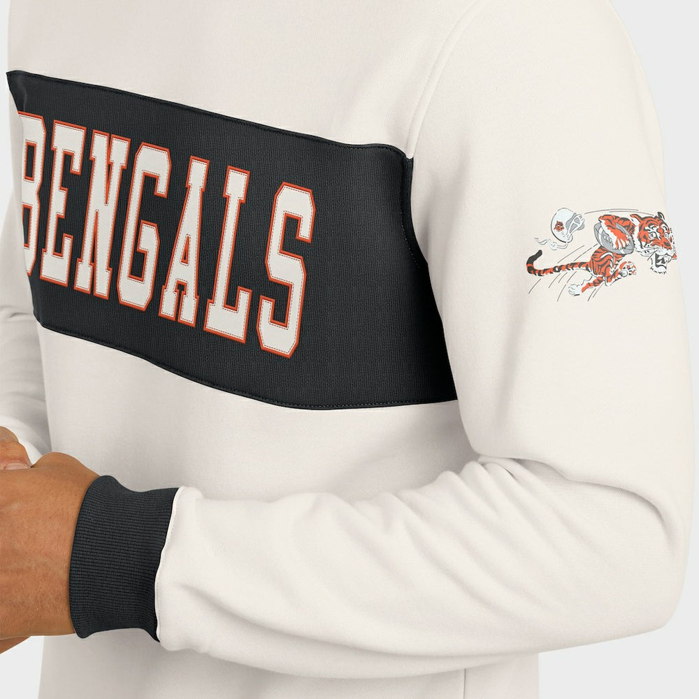 Cincinnati Bengals Darius Rucker Collection Colorblock Pullover Sweatshirt - Cream Pullover
