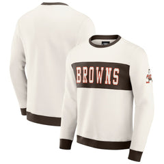 Cleveland Browns Darius Rucker Collection Colorblock Pullover Sweatshirt - Cream Pullover