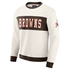Cleveland Browns Darius Rucker Collection Colorblock Pullover Sweatshirt - Cream Pullover