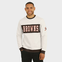 Cleveland Browns Darius Rucker Collection Colorblock Pullover Sweatshirt - Cream Pullover