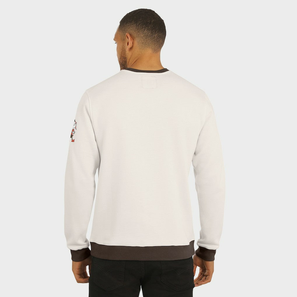 Cleveland Browns Darius Rucker Collection Colorblock Pullover Sweatshirt - Cream Pullover