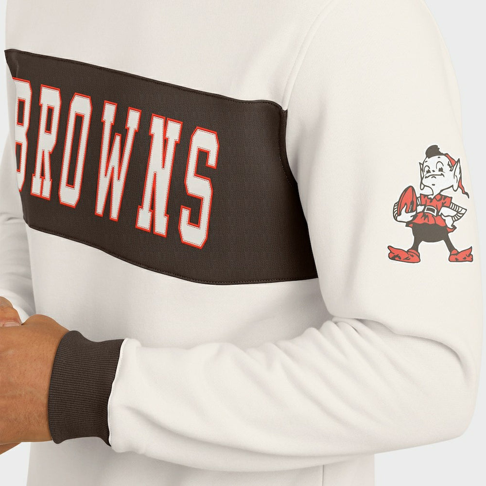 Cleveland Browns Darius Rucker Collection Colorblock Pullover Sweatshirt - Cream Pullover