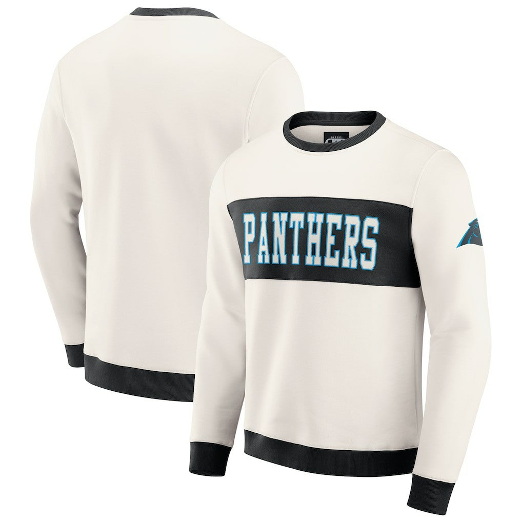 Carolina Panthers Darius Rucker Collection Colorblock Pullover Sweatshirt - Cream Pullover
