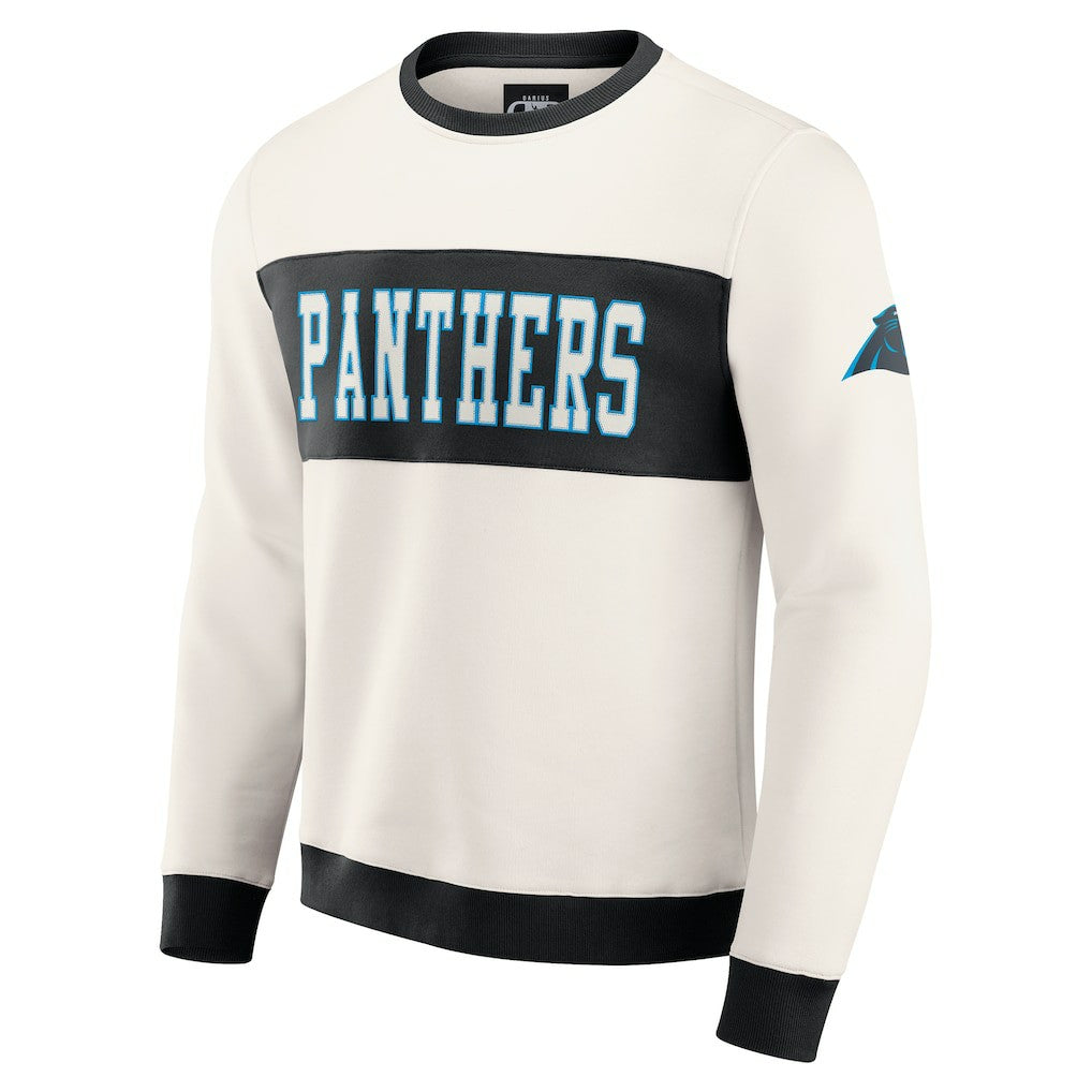 Carolina Panthers Darius Rucker Collection Colorblock Pullover Sweatshirt - Cream Pullover