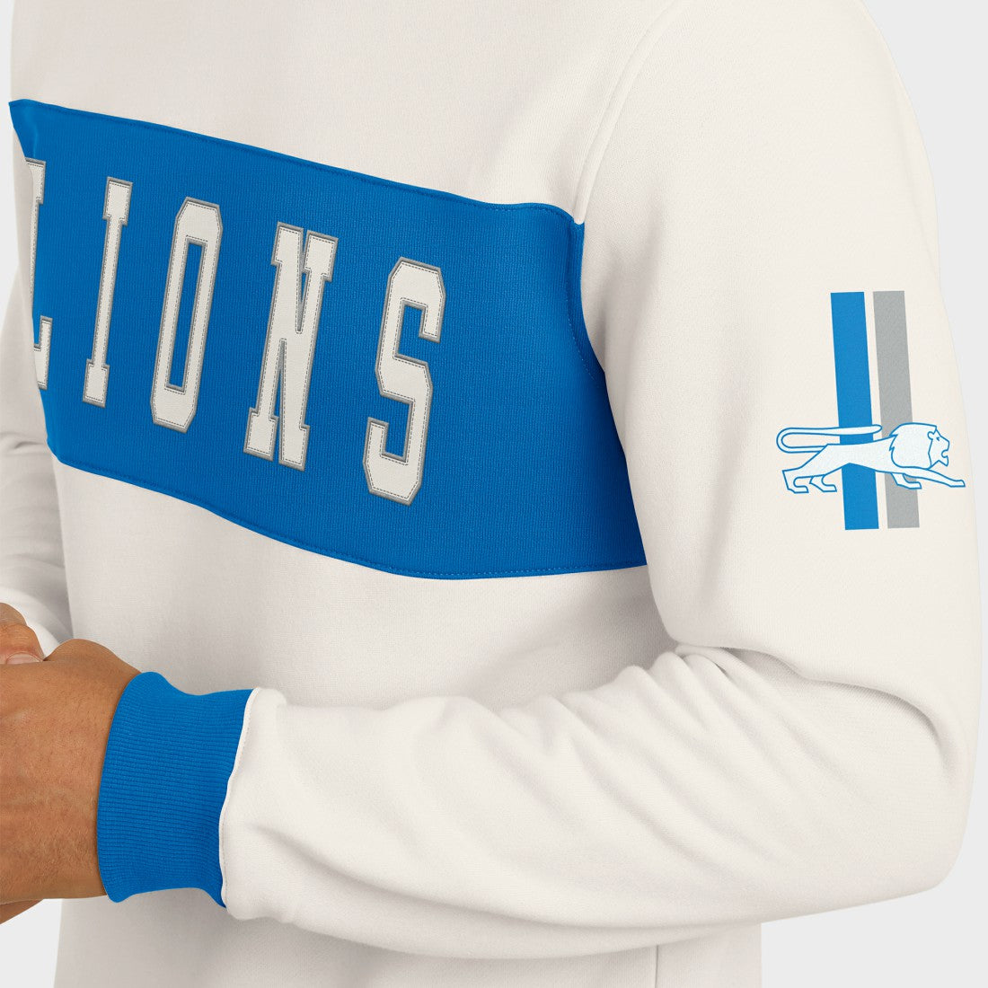 Detroit Lions Darius Rucker Collection Colorblock Pullover Sweatshirt - Cream Pullover