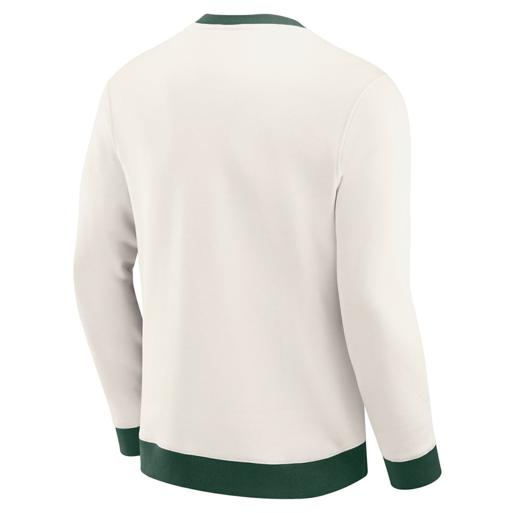 Green Bay Packers Darius Rucker Collection Colorblock Pullover Sweatshirt - Cream Pullover