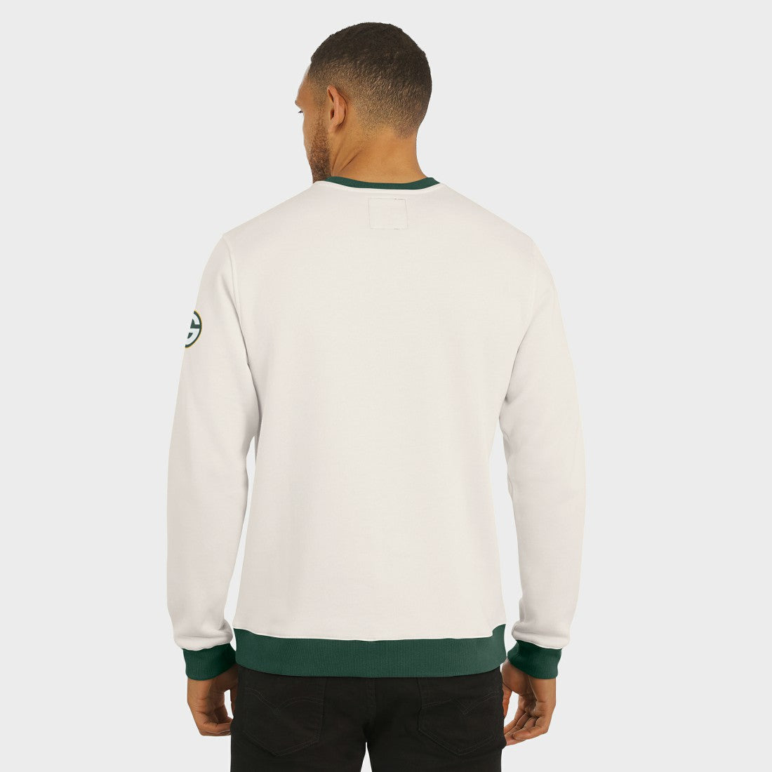 Green Bay Packers Darius Rucker Collection Colorblock Pullover Sweatshirt - Cream Pullover