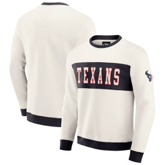 Houston Texans Darius Rucker Collection Colorblock Pullover Sweatshirt - Cream Pullover