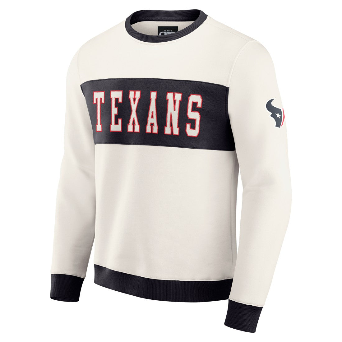 Houston Texans Darius Rucker Collection Colorblock Pullover Sweatshirt - Cream Pullover