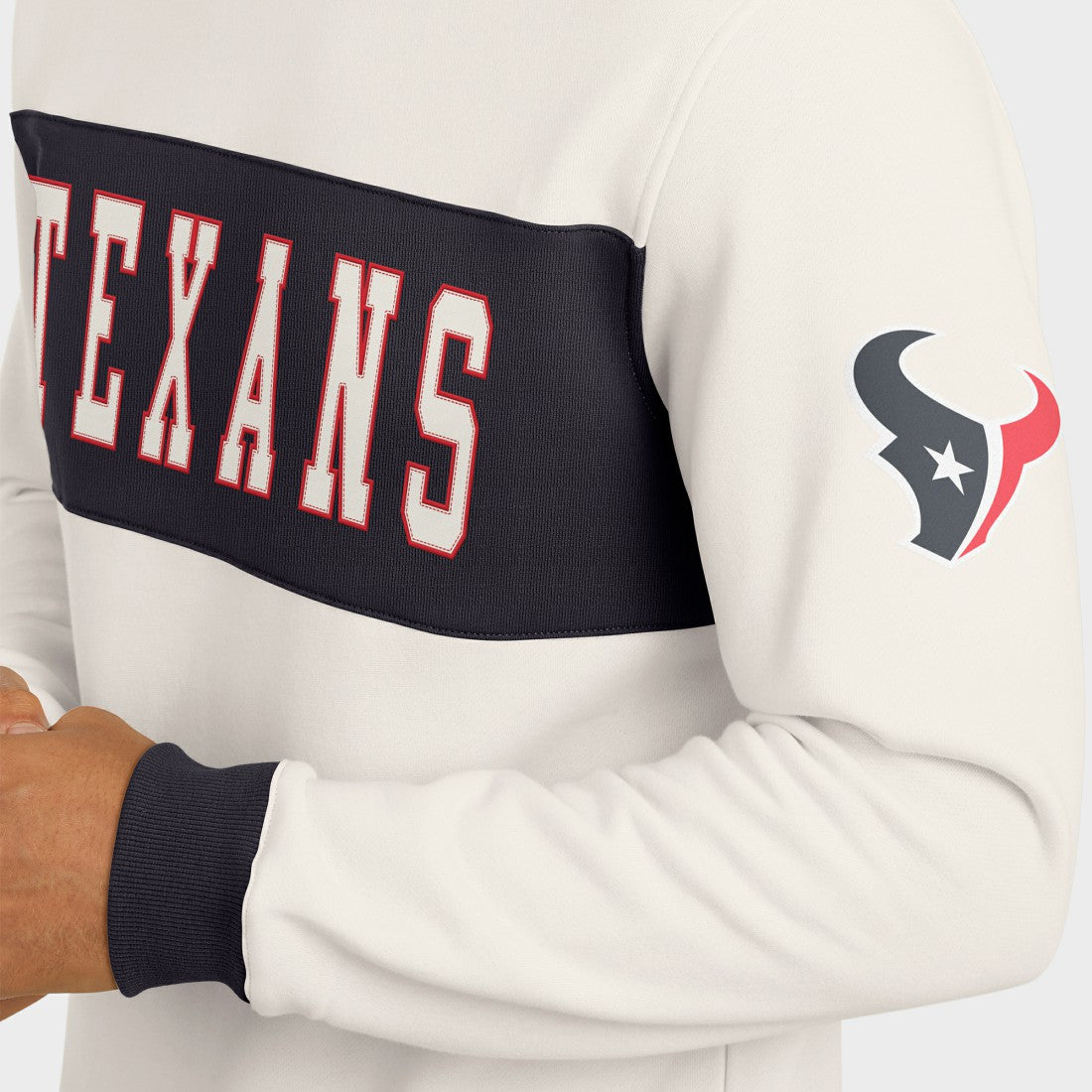Houston Texans Darius Rucker Collection Colorblock Pullover Sweatshirt - Cream Pullover