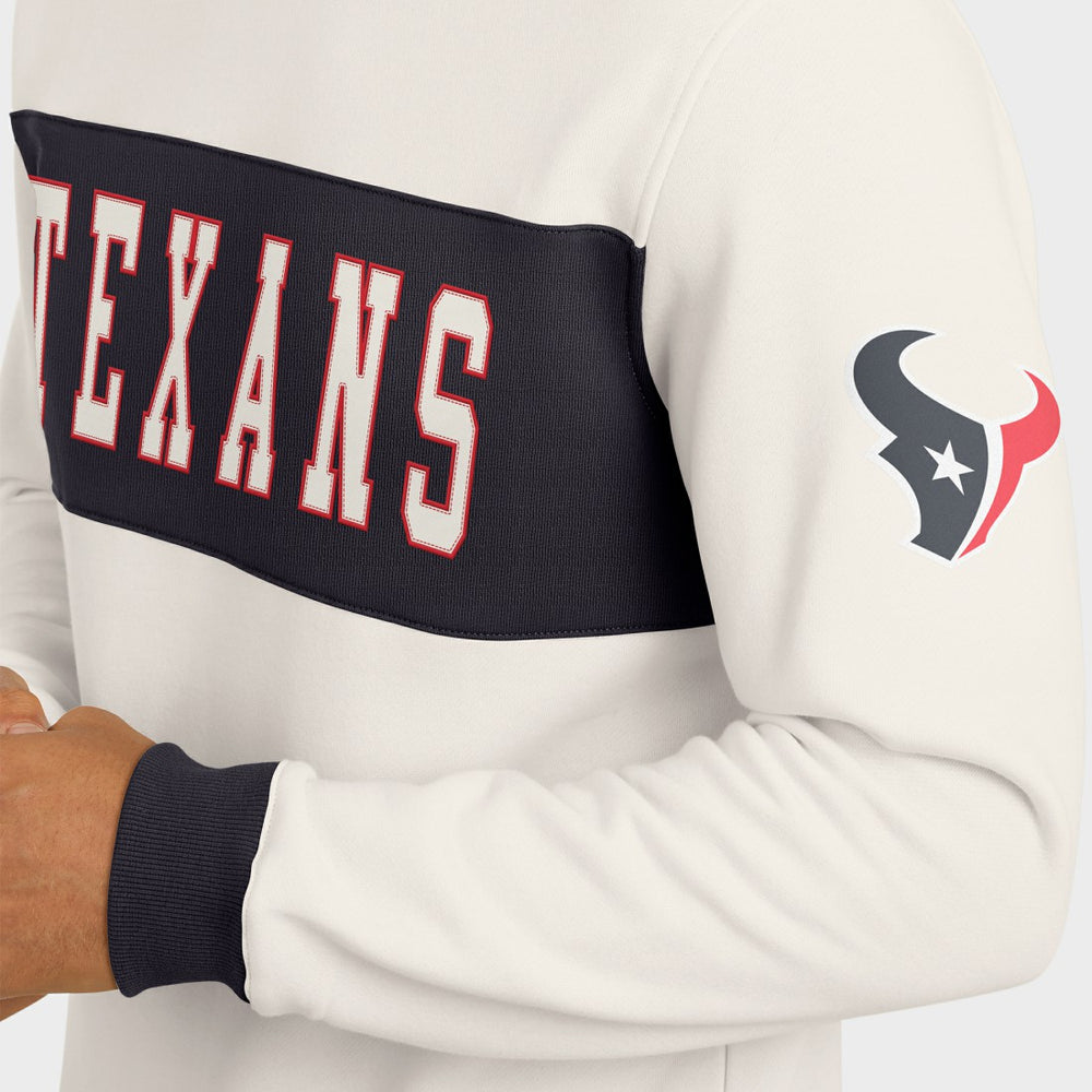 Houston Texans Darius Rucker Collection Colorblock Pullover Sweatshirt - Cream Pullover