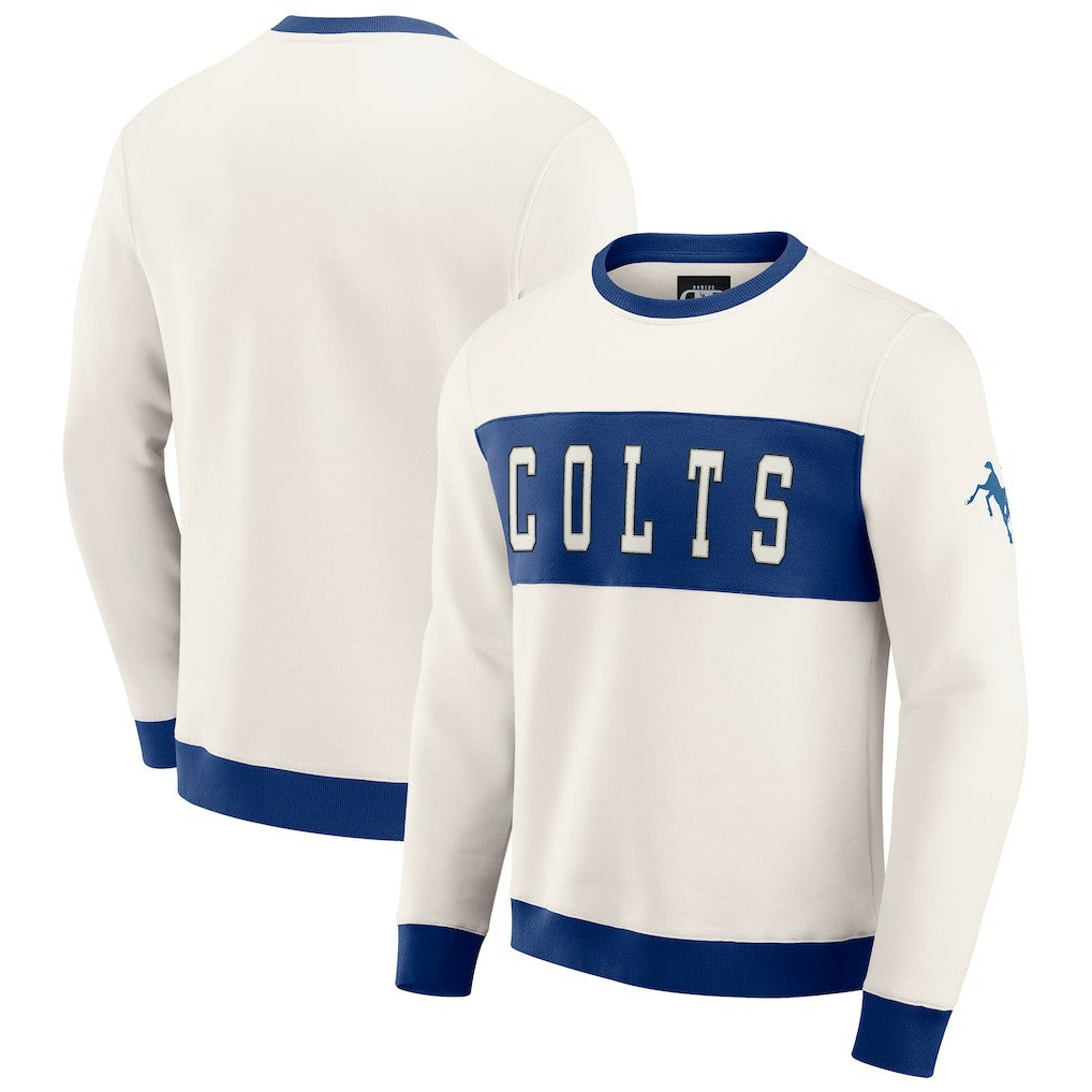 Indianapolis Colts Darius Rucker Collection Colorblock Pullover Sweatshirt - Cream Pullover