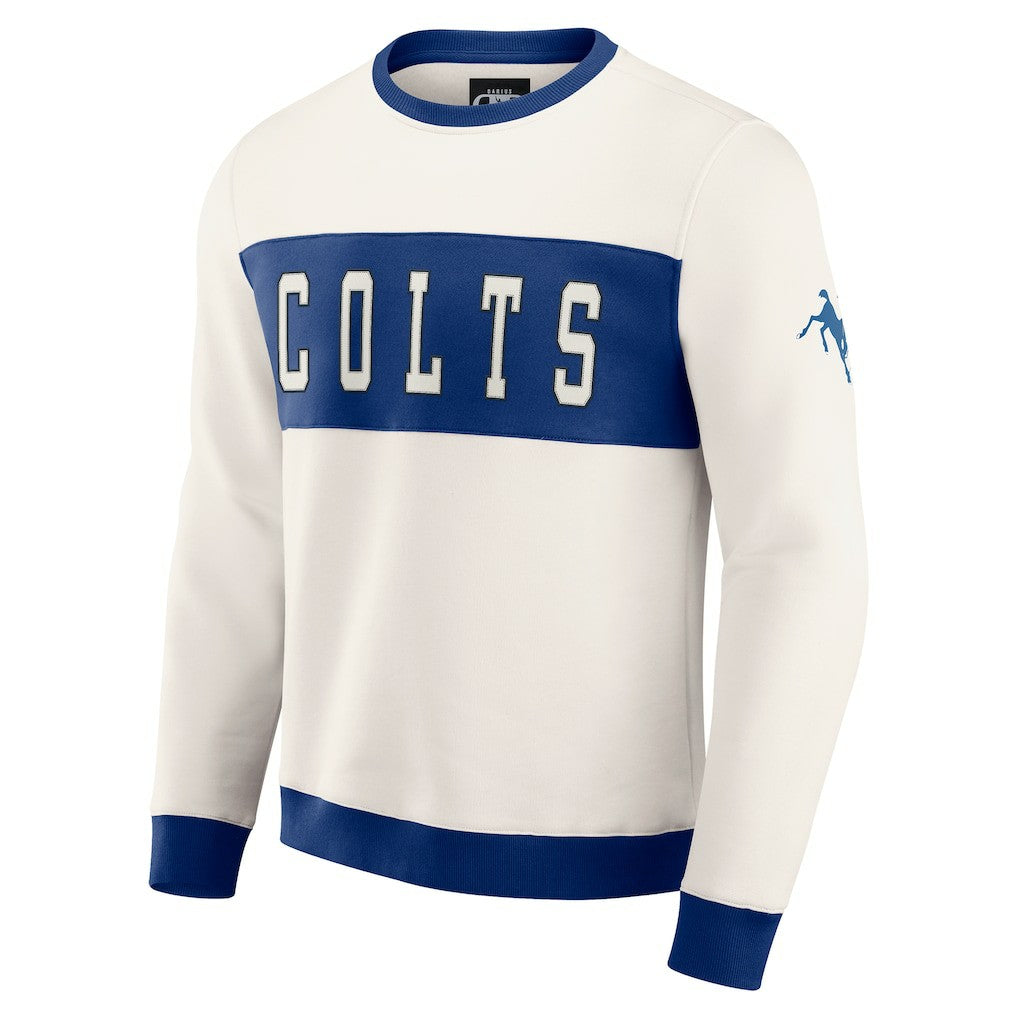 Indianapolis Colts Darius Rucker Collection Colorblock Pullover Sweatshirt - Cream Pullover