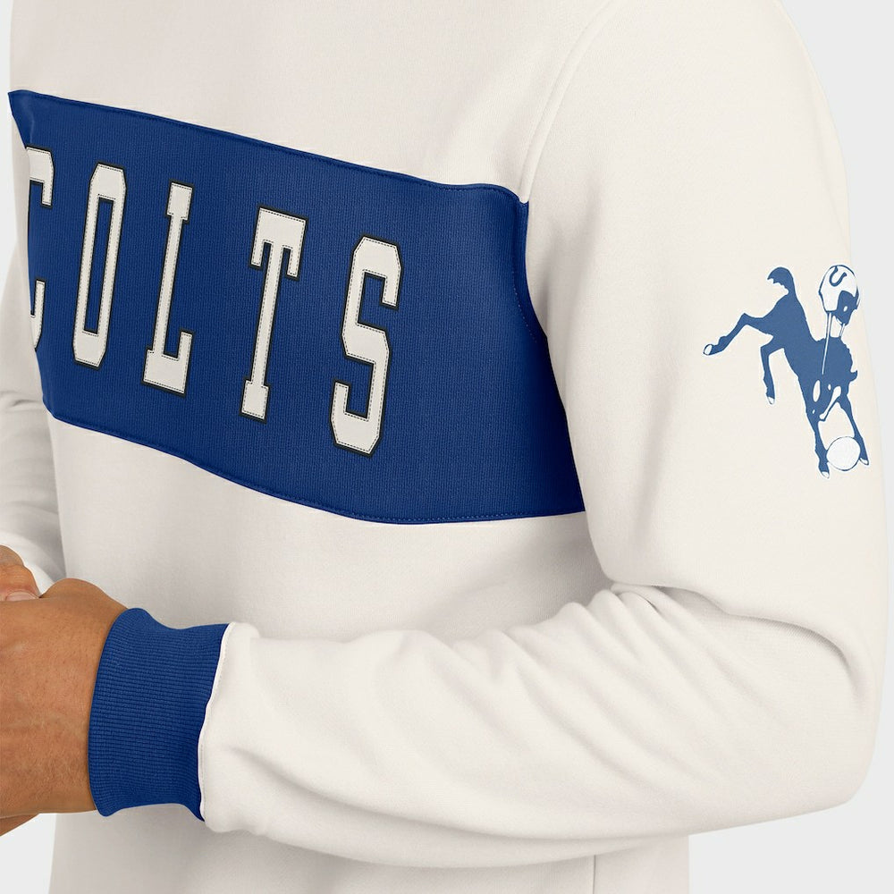 Indianapolis Colts Darius Rucker Collection Colorblock Pullover Sweatshirt - Cream Pullover