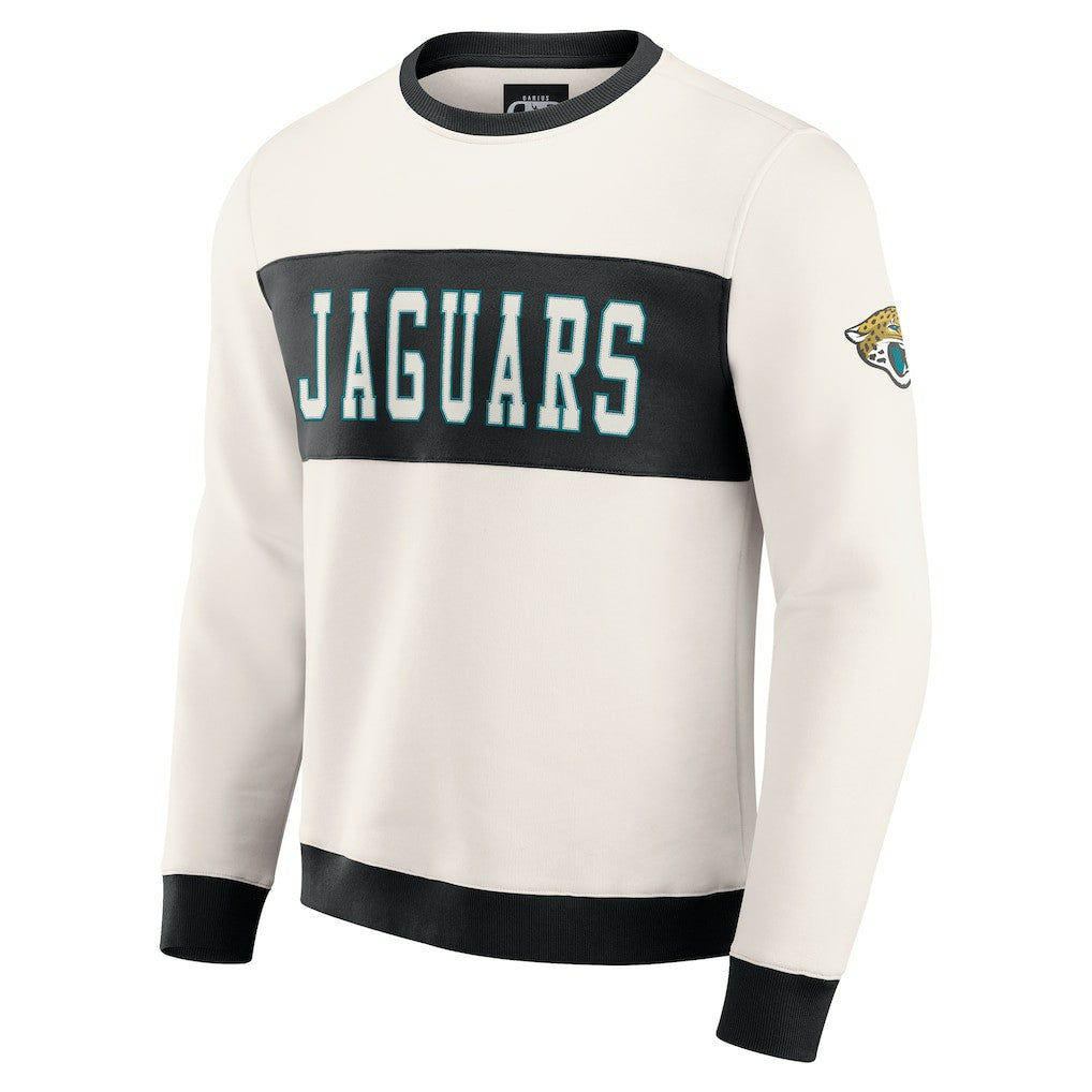 Jacksonville Jaguars Darius Rucker Collection Colorblock Pullover Sweatshirt - Cream Pullover
