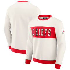 Kansas City Chiefs Darius Rucker Collection Colorblock Pullover Sweatshirt - Cream Pullover