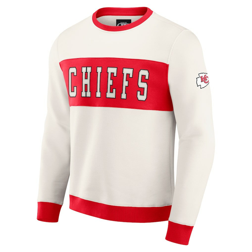 Kansas City Chiefs Darius Rucker Collection Colorblock Pullover Sweatshirt - Cream Pullover