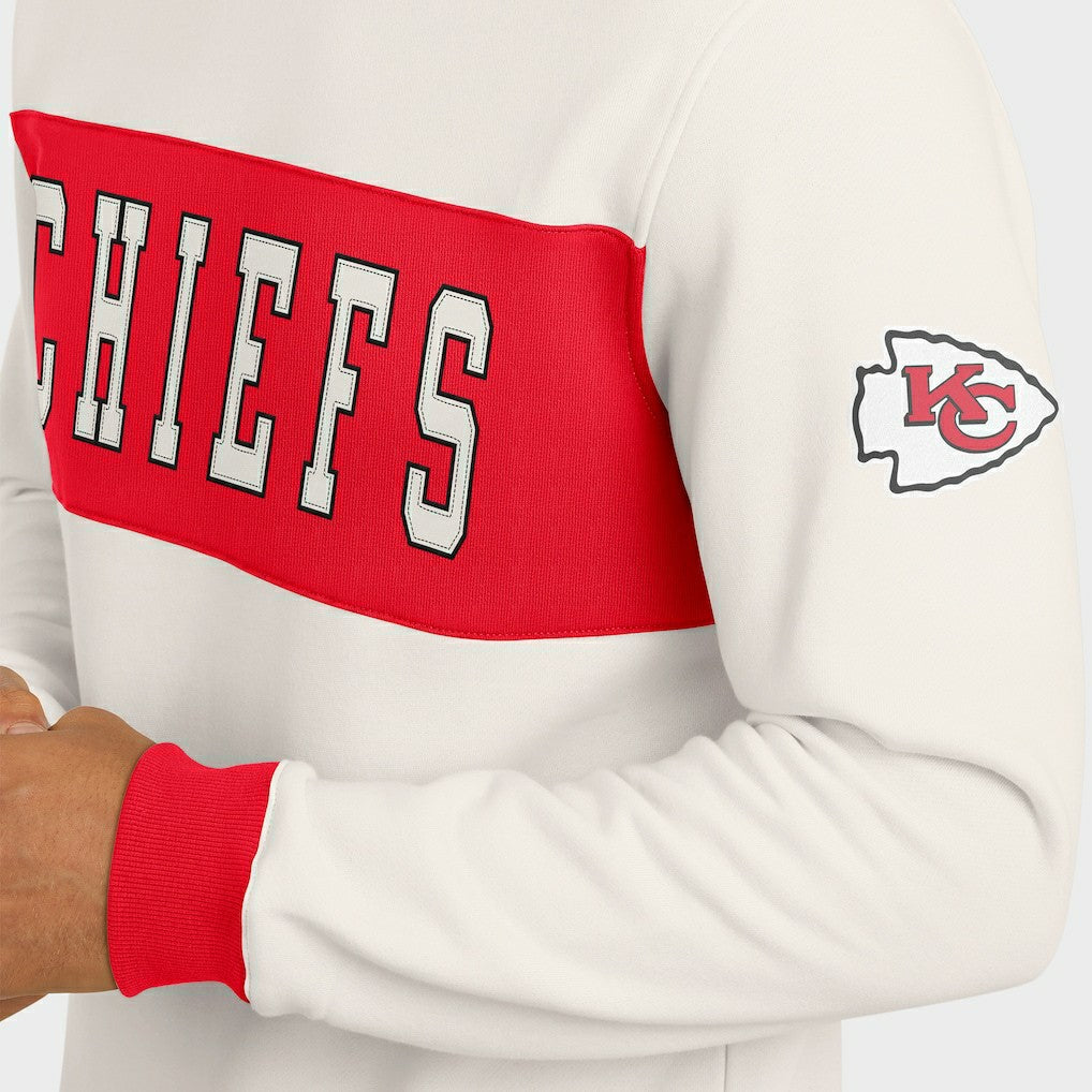 Kansas City Chiefs Darius Rucker Collection Colorblock Pullover Sweatshirt - Cream Pullover