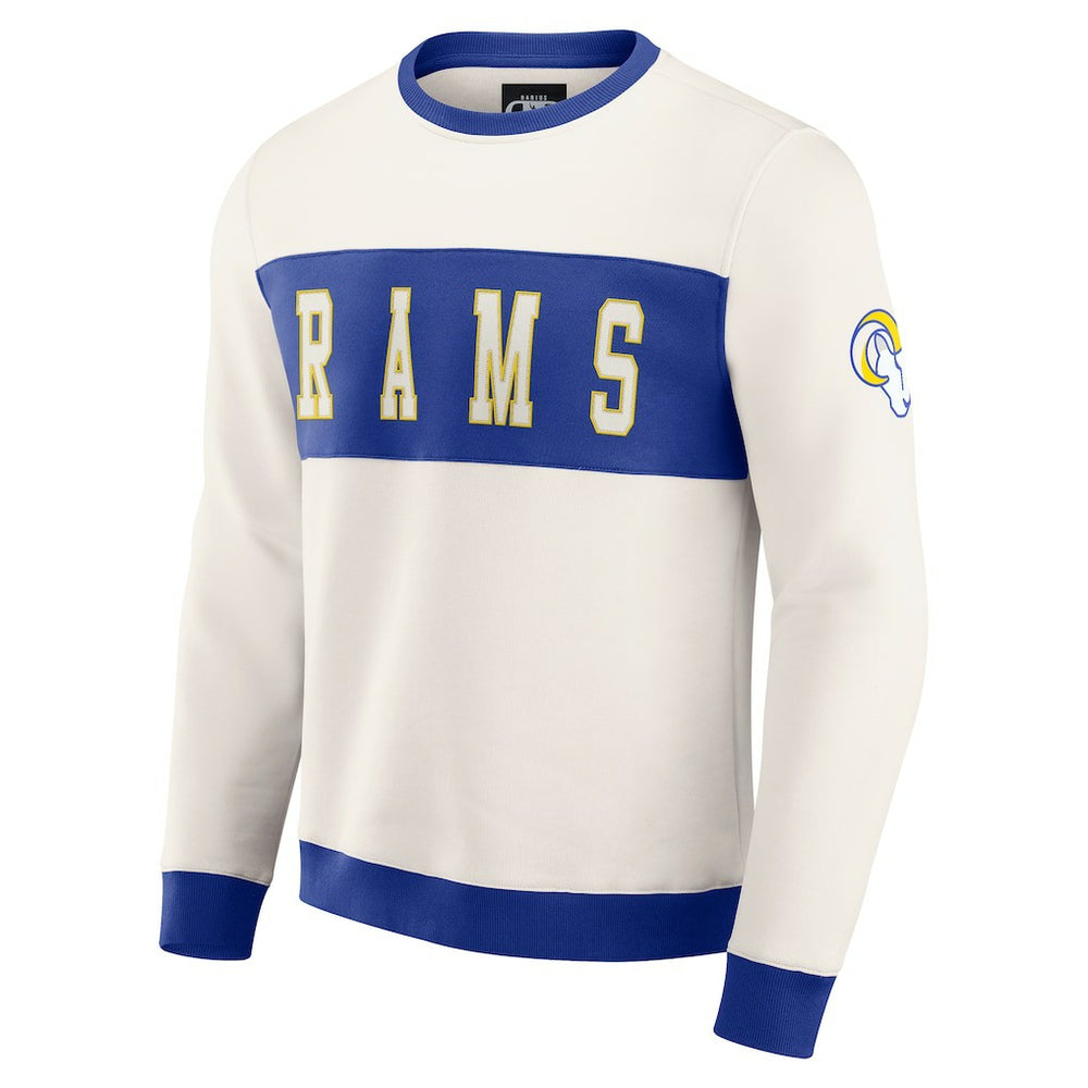 Los Angeles Rams Darius Rucker Collection Colorblock Pullover Sweatshirt - Cream Pullover