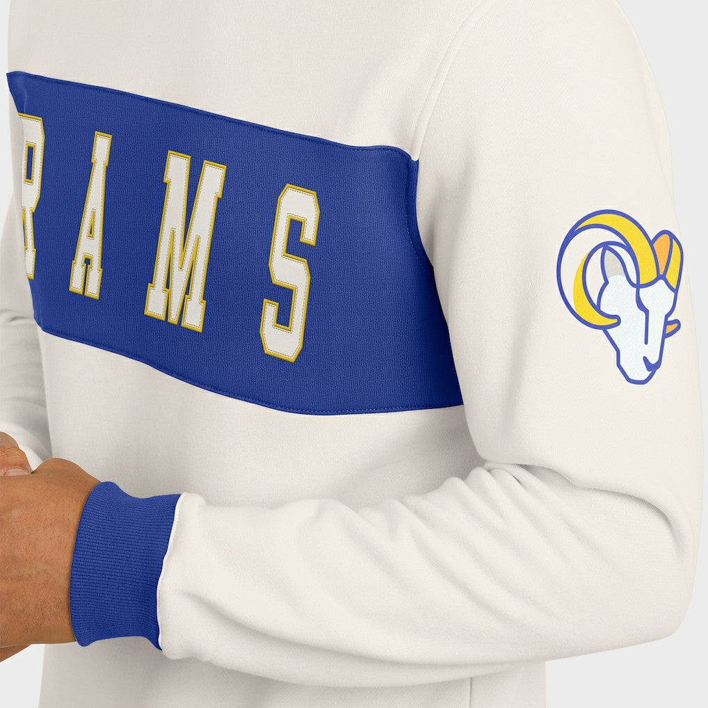 Los Angeles Rams Darius Rucker Collection Colorblock Pullover Sweatshirt - Cream Pullover