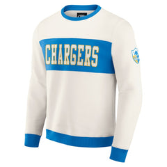 Los Angeles Chargers Darius Rucker Collection Colorblock Pullover Sweatshirt - Cream Pullover