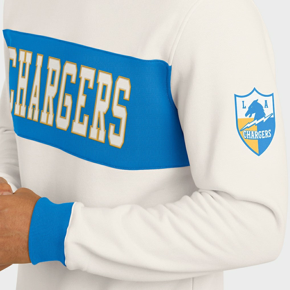 Los Angeles Chargers Darius Rucker Collection Colorblock Pullover Sweatshirt - Cream Pullover