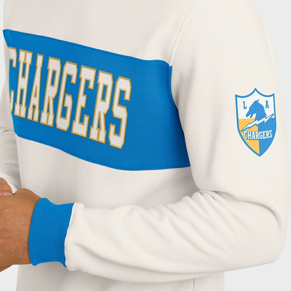 Los Angeles Chargers Darius Rucker Collection Colorblock Pullover Sweatshirt - Cream Pullover