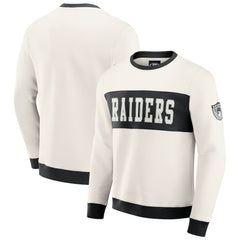 Las Vegas Raiders Darius Rucker Collection Colorblock Pullover Sweatshirt - Cream Pullover