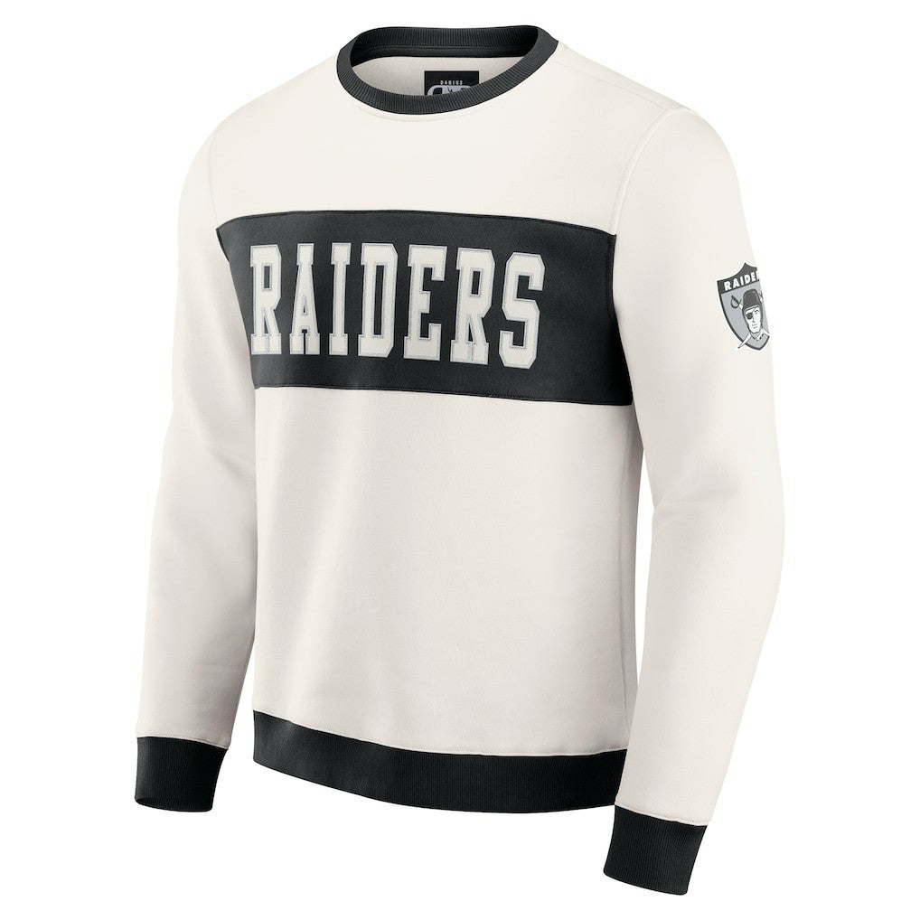 Las Vegas Raiders Darius Rucker Collection Colorblock Pullover Sweatshirt - Cream Pullover