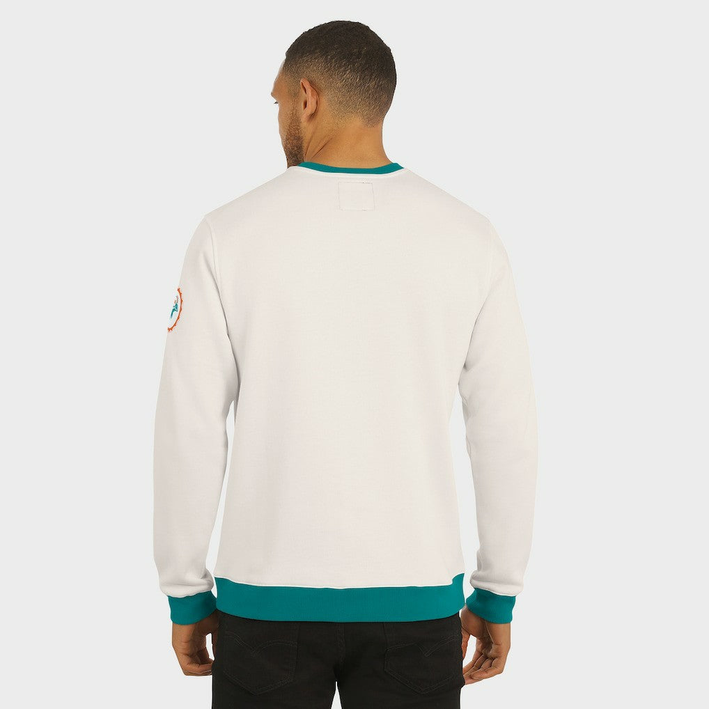 Miami Dolphins Darius Rucker Collection Colorblock Pullover Sweatshirt - Cream Pullover