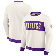 Minnesota Vikings Darius Rucker Collection Colorblock Pullover Sweatshirt - Cream Pullover