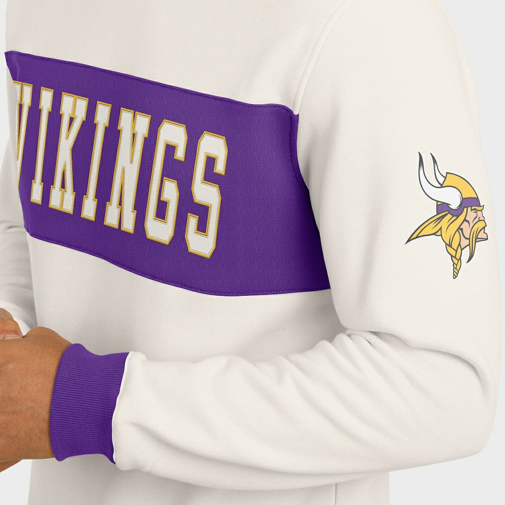 Minnesota Vikings Darius Rucker Collection Colorblock Pullover Sweatshirt - Cream Pullover