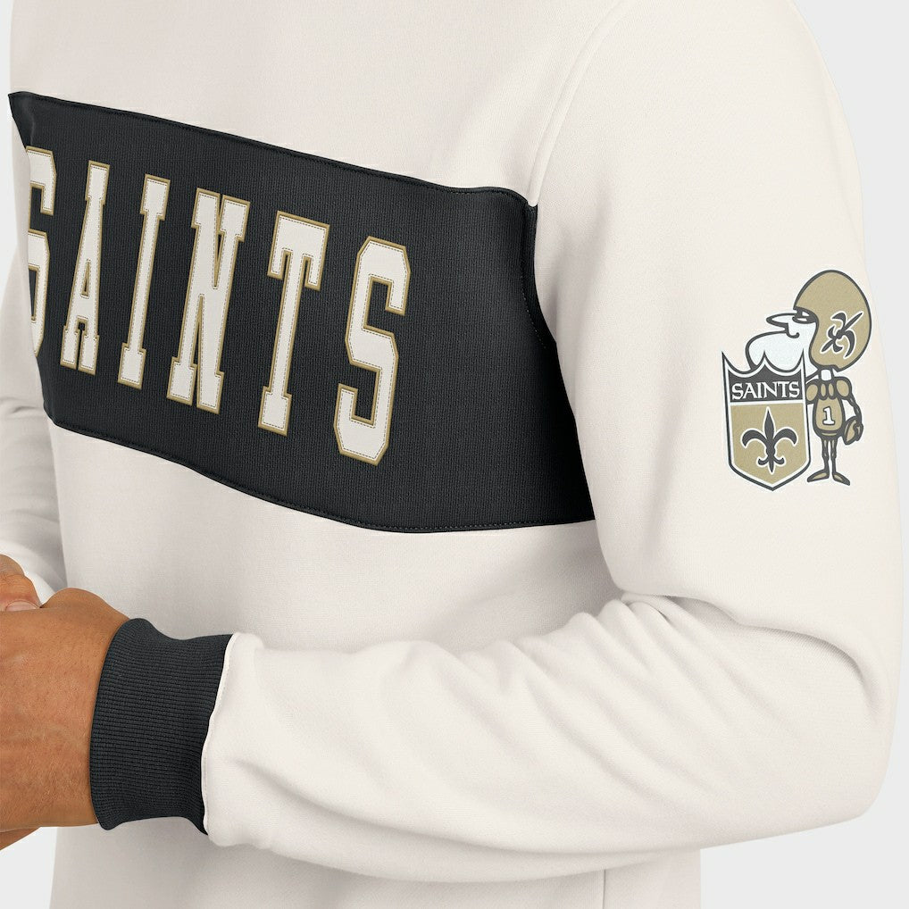 New Orleans Saints Darius Rucker Collection Colorblock Pullover Sweatshirt - Cream Pullover