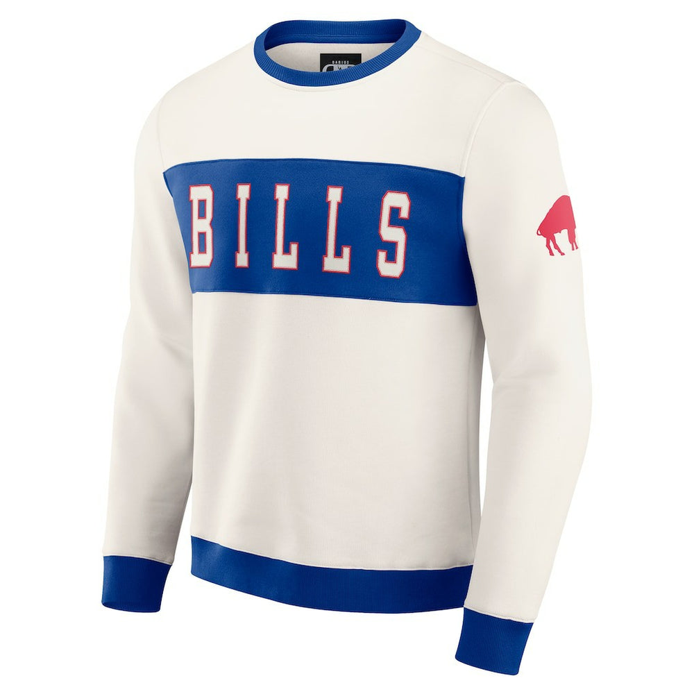 Buffalo Bills Darius Rucker Collection Colorblock Pullover Sweatshirt - Cream Pullover