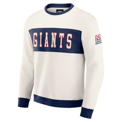 New York Giants Darius Rucker Collection Colorblock Pullover Sweatshirt - Cream Pullover