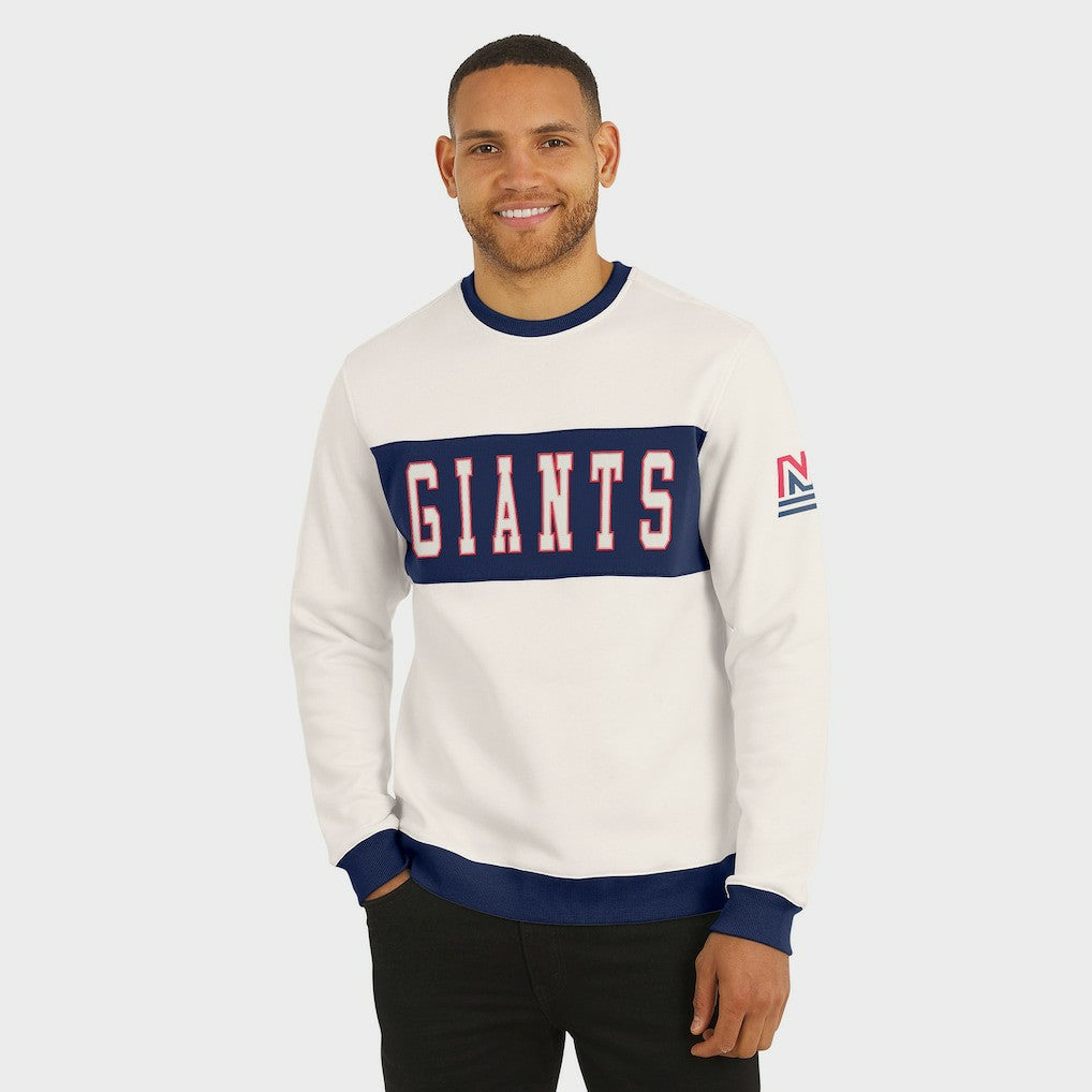 New York Giants Darius Rucker Collection Colorblock Pullover Sweatshirt - Cream Pullover