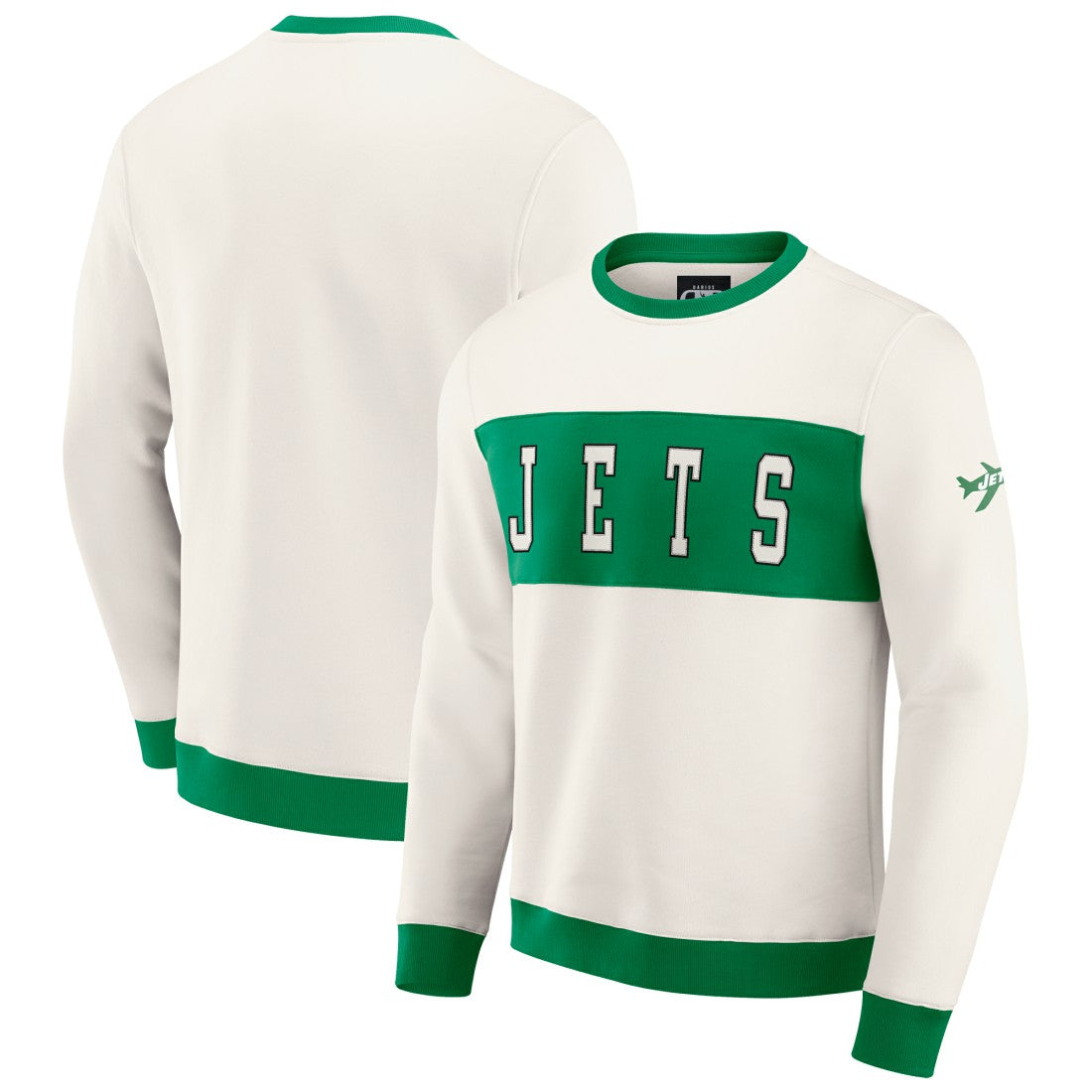 New York Jets Darius Rucker Collection Colorblock Pullover Sweatshirt - Cream Pullover