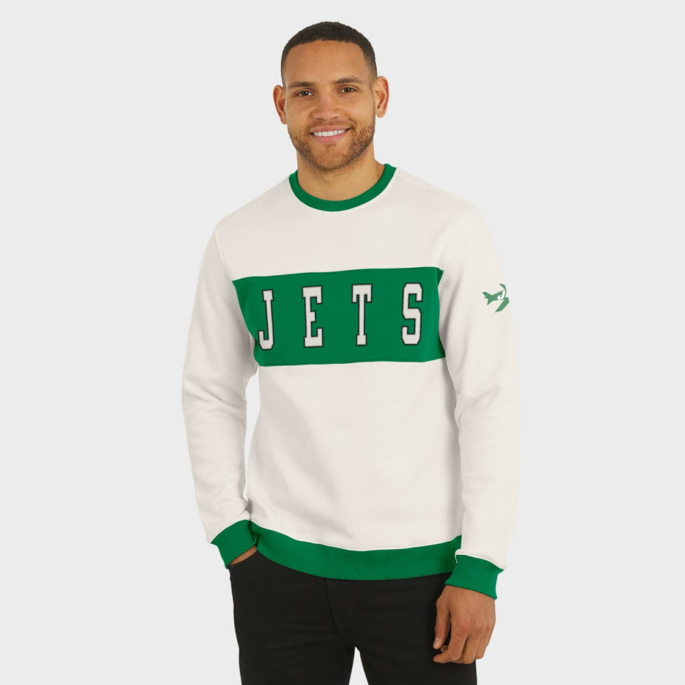 New York Jets Darius Rucker Collection Colorblock Pullover Sweatshirt - Cream Pullover