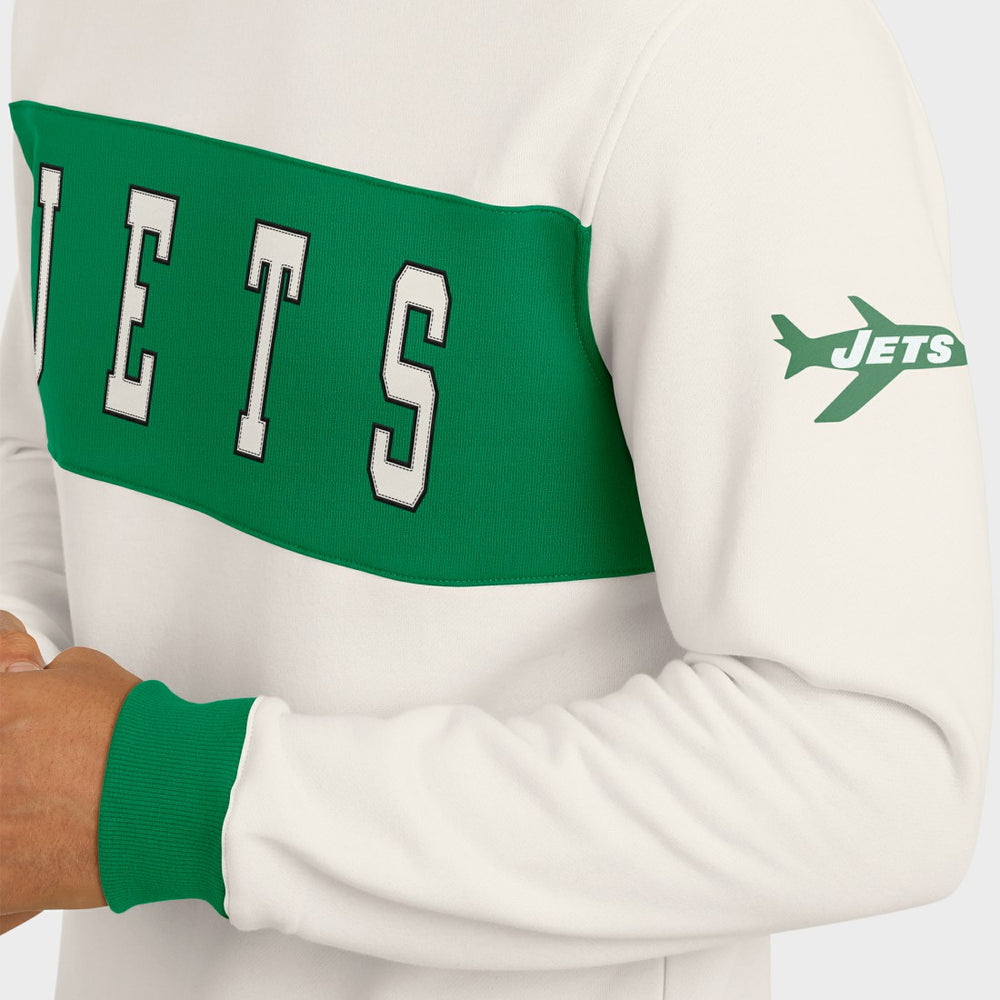 New York Jets Darius Rucker Collection Colorblock Pullover Sweatshirt - Cream Pullover