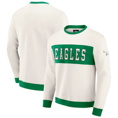 Philadelphia Eagles Darius Rucker Collection Colorblock Pullover Sweatshirt - Cream Pullover