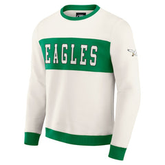 Philadelphia Eagles Darius Rucker Collection Colorblock Pullover Sweatshirt - Cream Pullover