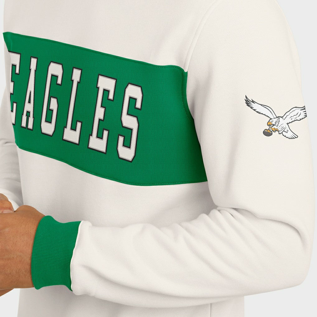 Philadelphia Eagles Darius Rucker Collection Colorblock Pullover Sweatshirt - Cream Pullover