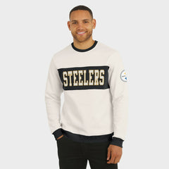 Pittsburgh Steelers Darius Rucker Collection Colorblock Pullover Sweatshirt - Cream Pullover
