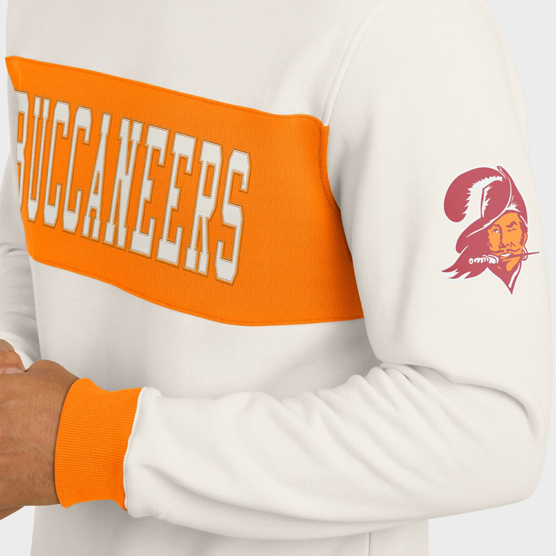 Tampa Bay Buccaneers Darius Rucker Collection Colorblock Pullover Sweatshirt - Cream Pullover