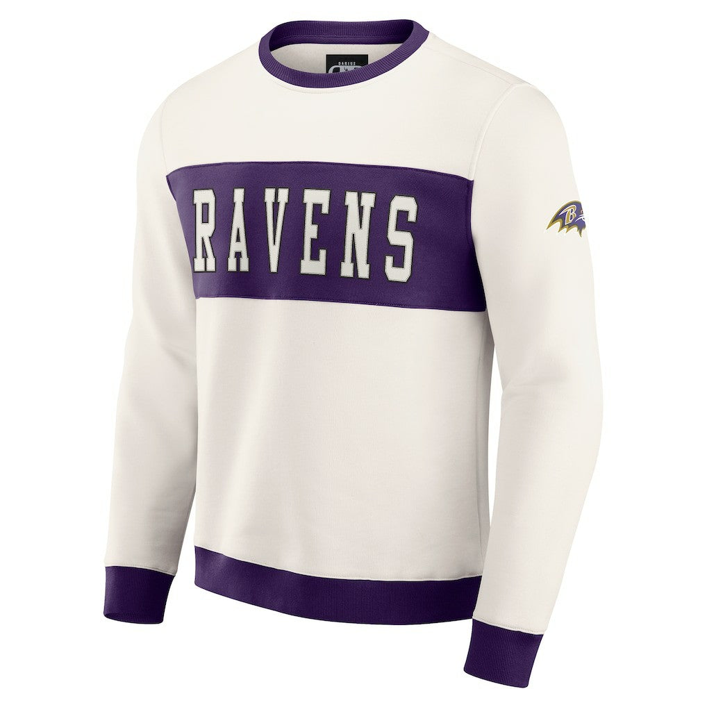 Baltimore Ravens Darius Rucker Collection Colorblock Pullover Sweatshirt - Cream Pullover