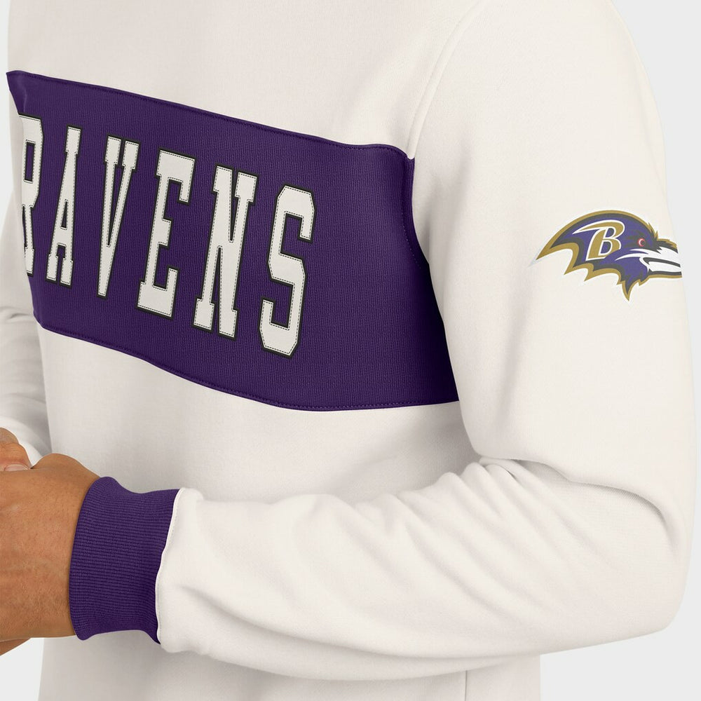 Baltimore Ravens Darius Rucker Collection Colorblock Pullover Sweatshirt - Cream Pullover